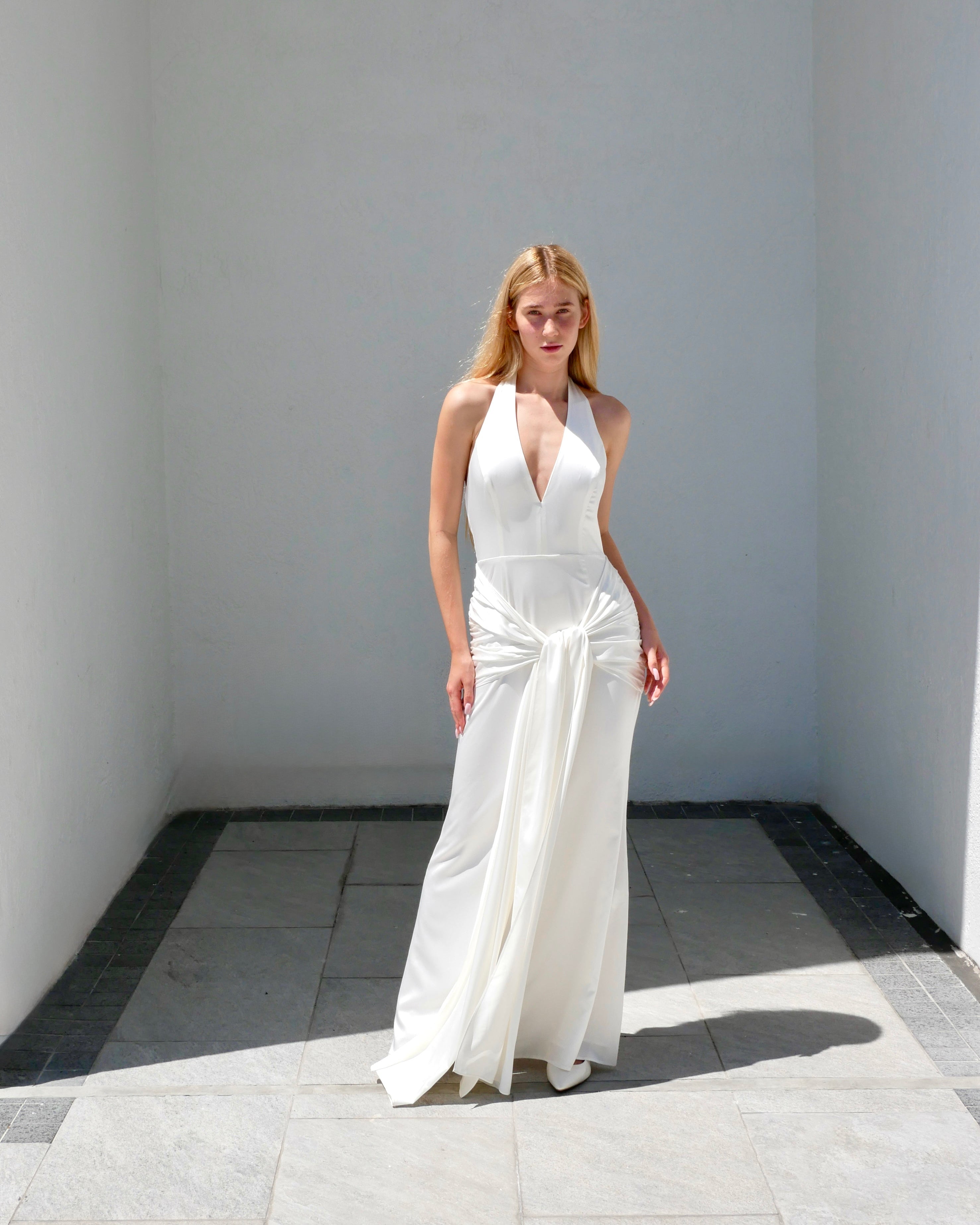 WHITE SILK INNELLI DRESS