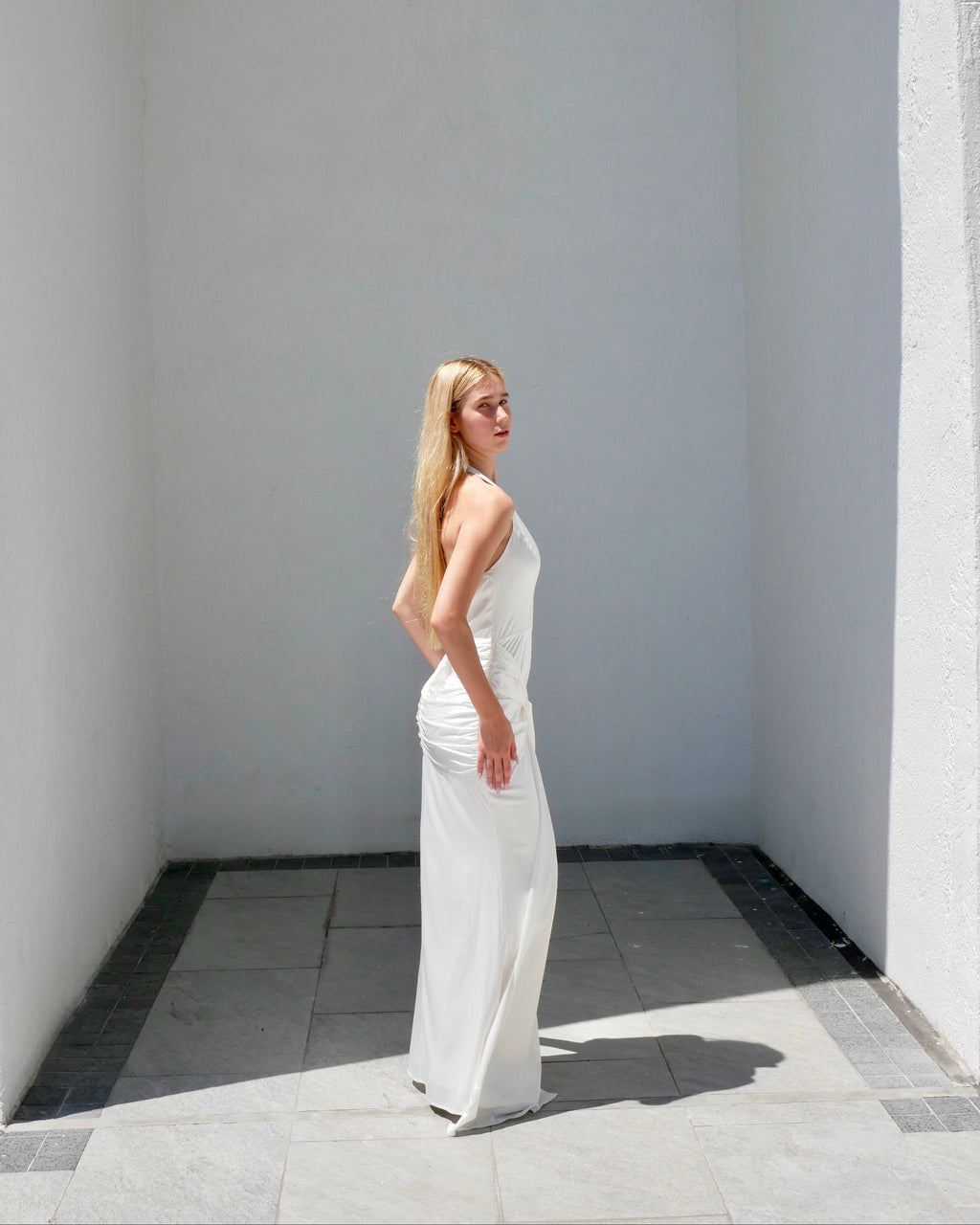 WHITE SILK INNELLI DRESS