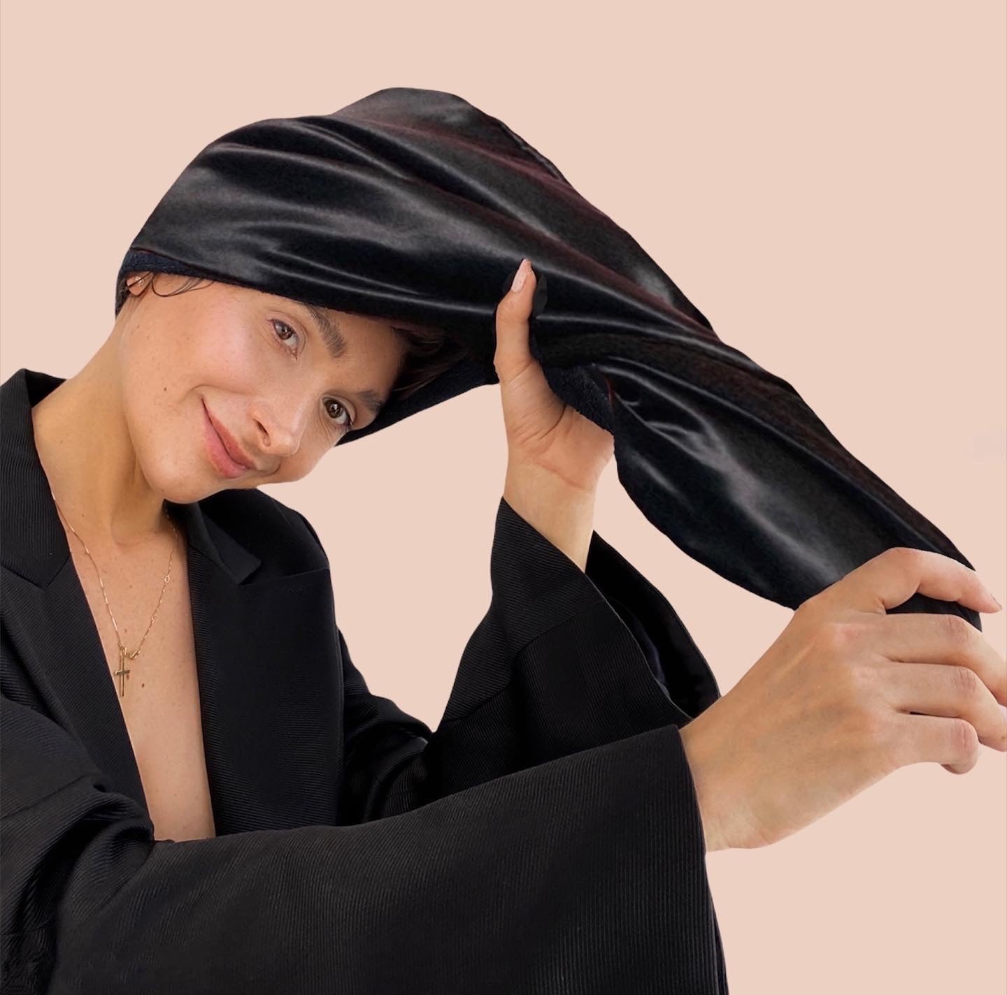 WHITE TURBAN TOWEL AND COMPLIMENTARY BLACK