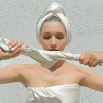 Load image into Gallery viewer, Silk and Bamboo Face Towel - Powder White
