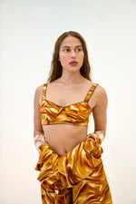 Load image into Gallery viewer, Gold Ocean Balconette Bra
