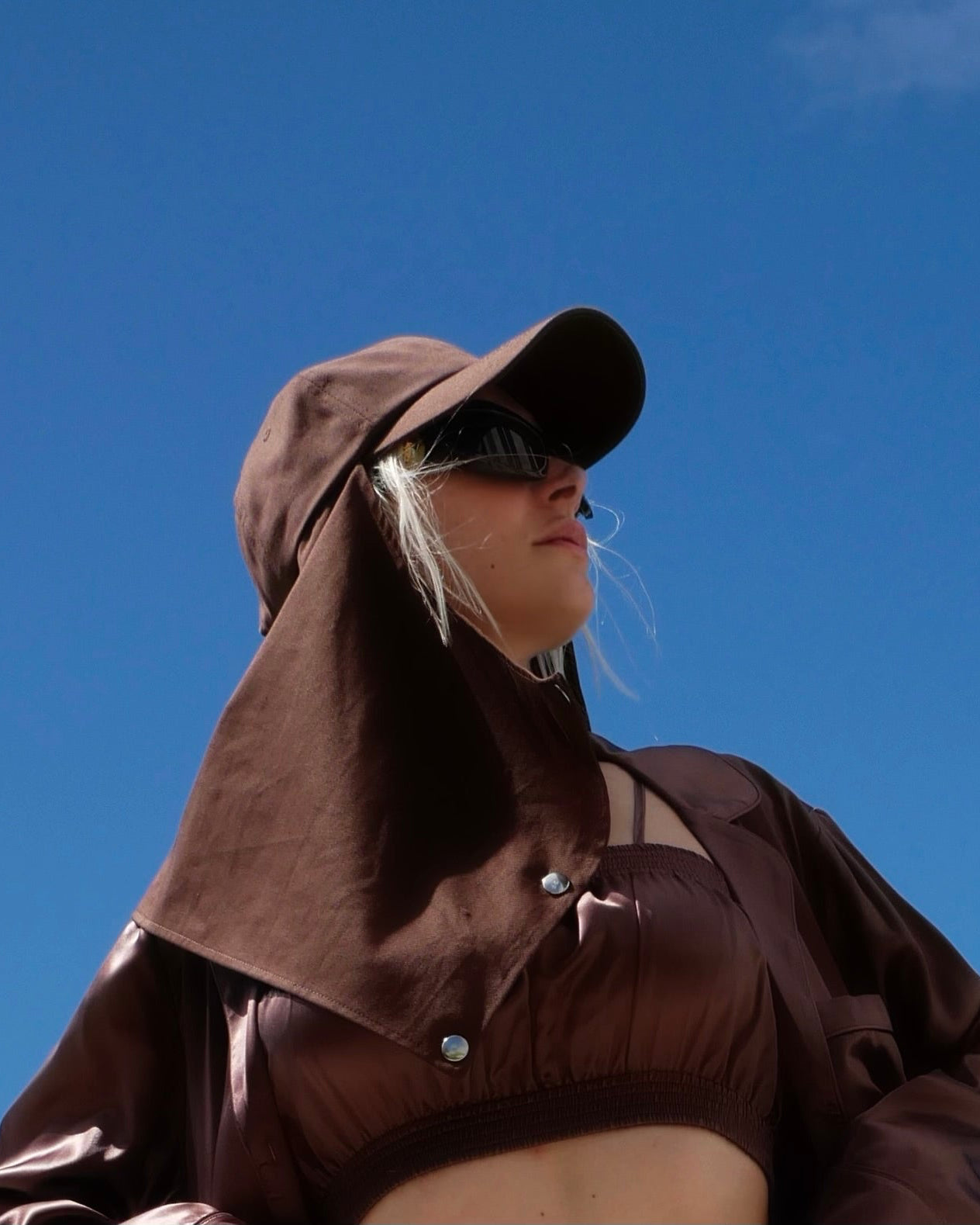COCOA POWDER SILK-LINED BASEBALL CAP