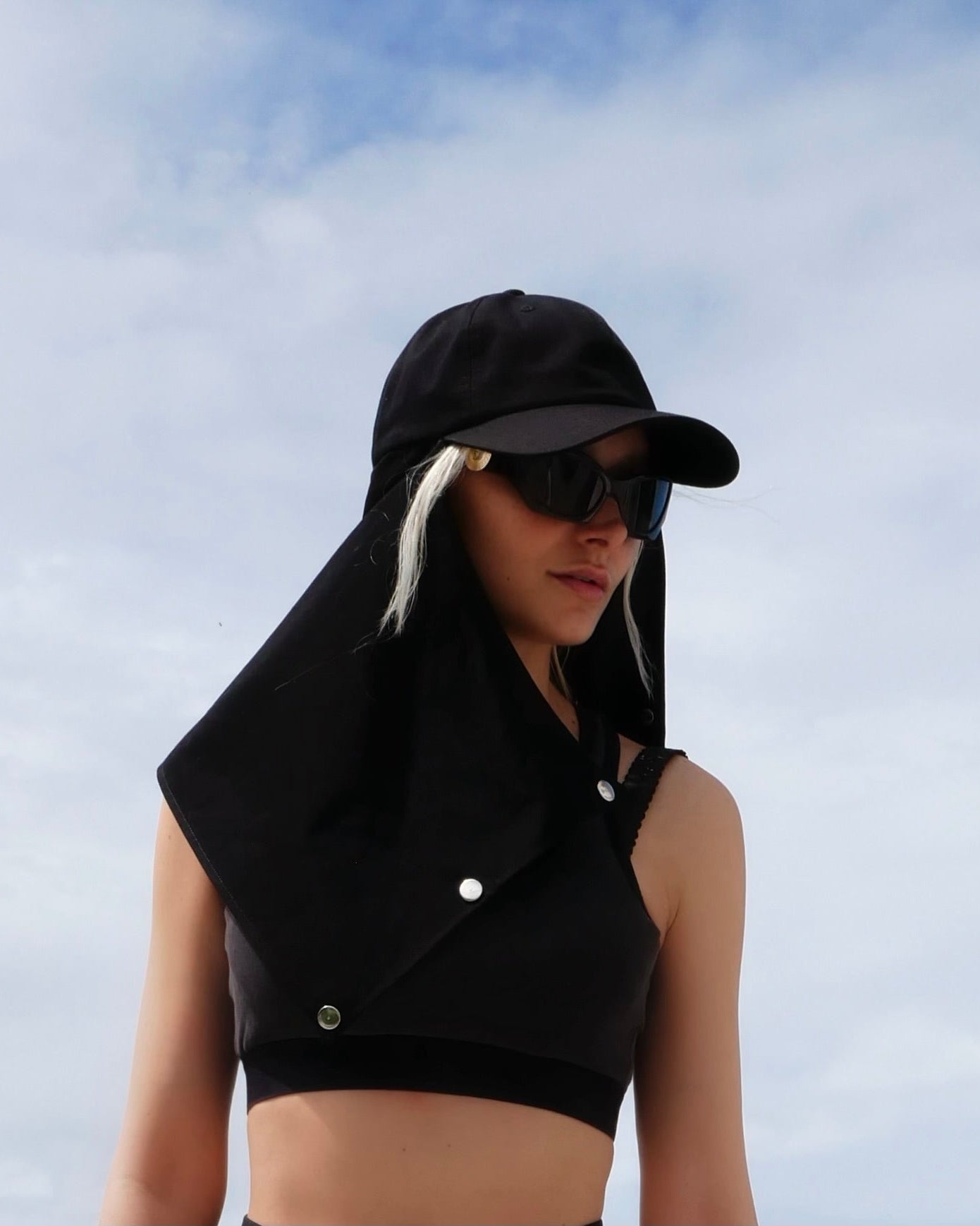 MIDNIGHT BLACK SILK-LINED BASEBALL CAP