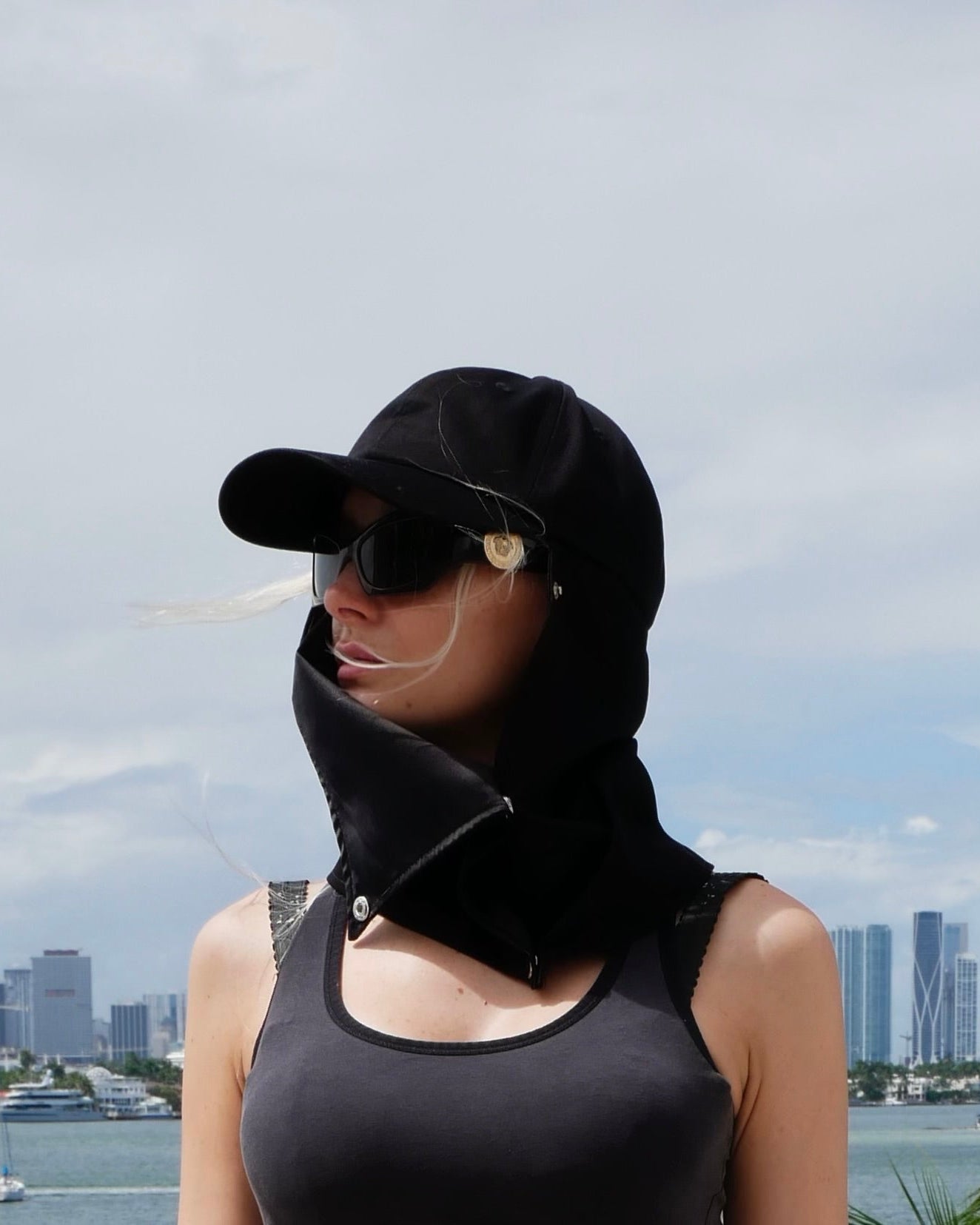 MIDNIGHT BLACK SILK-LINED BASEBALL CAP
