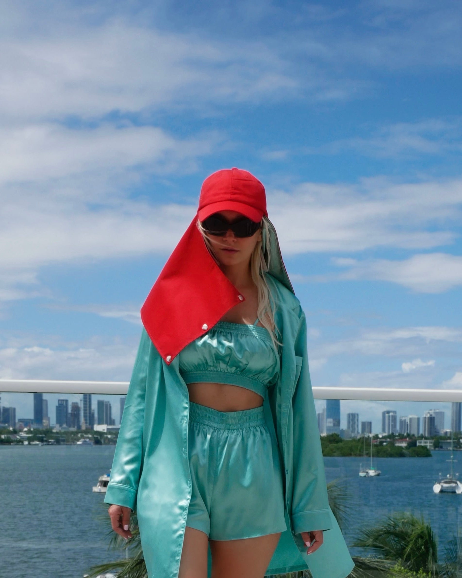 FIRE RED SILK-LINED BASEBALL CAP