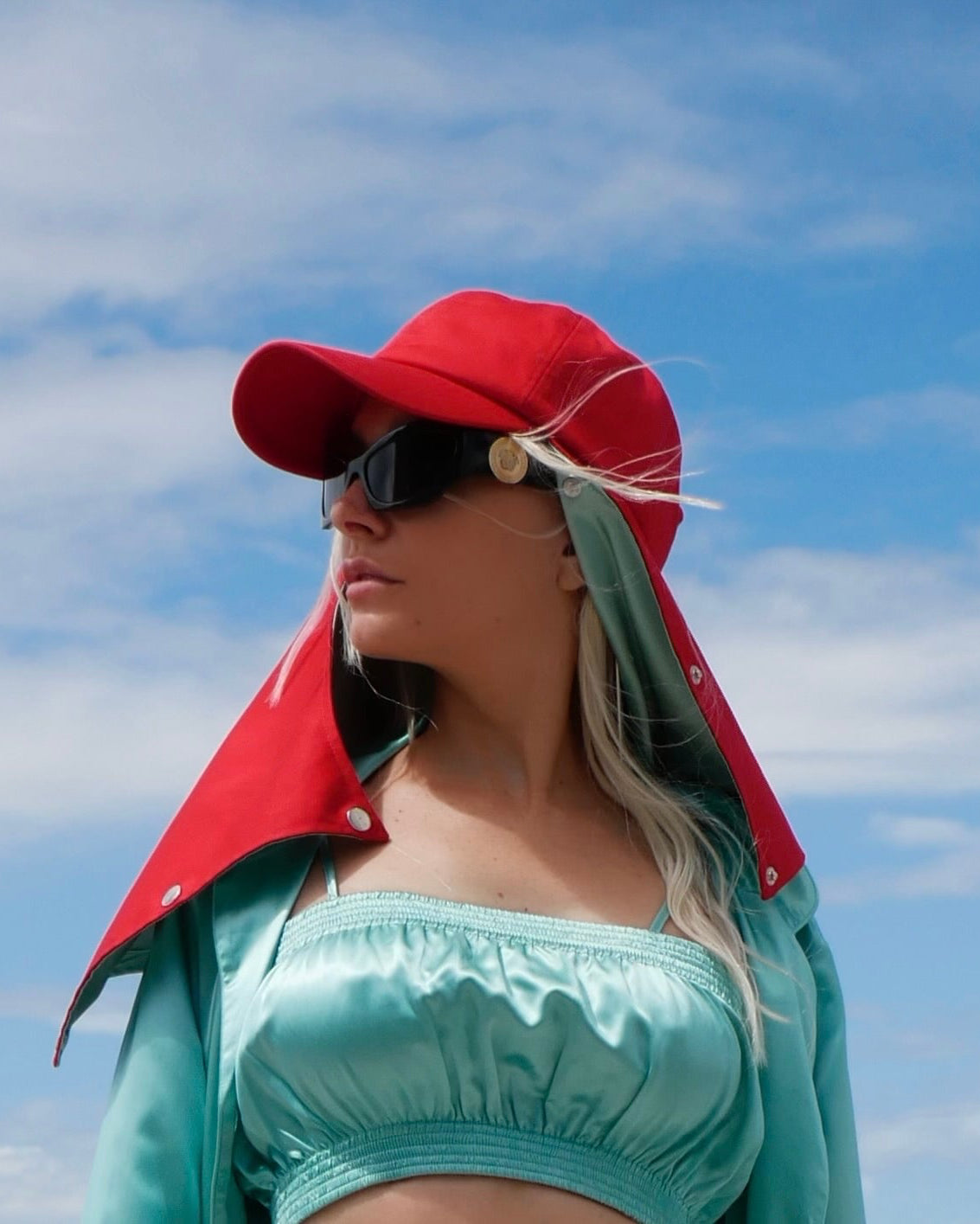 FIRE RED SILK-LINED BASEBALL CAP