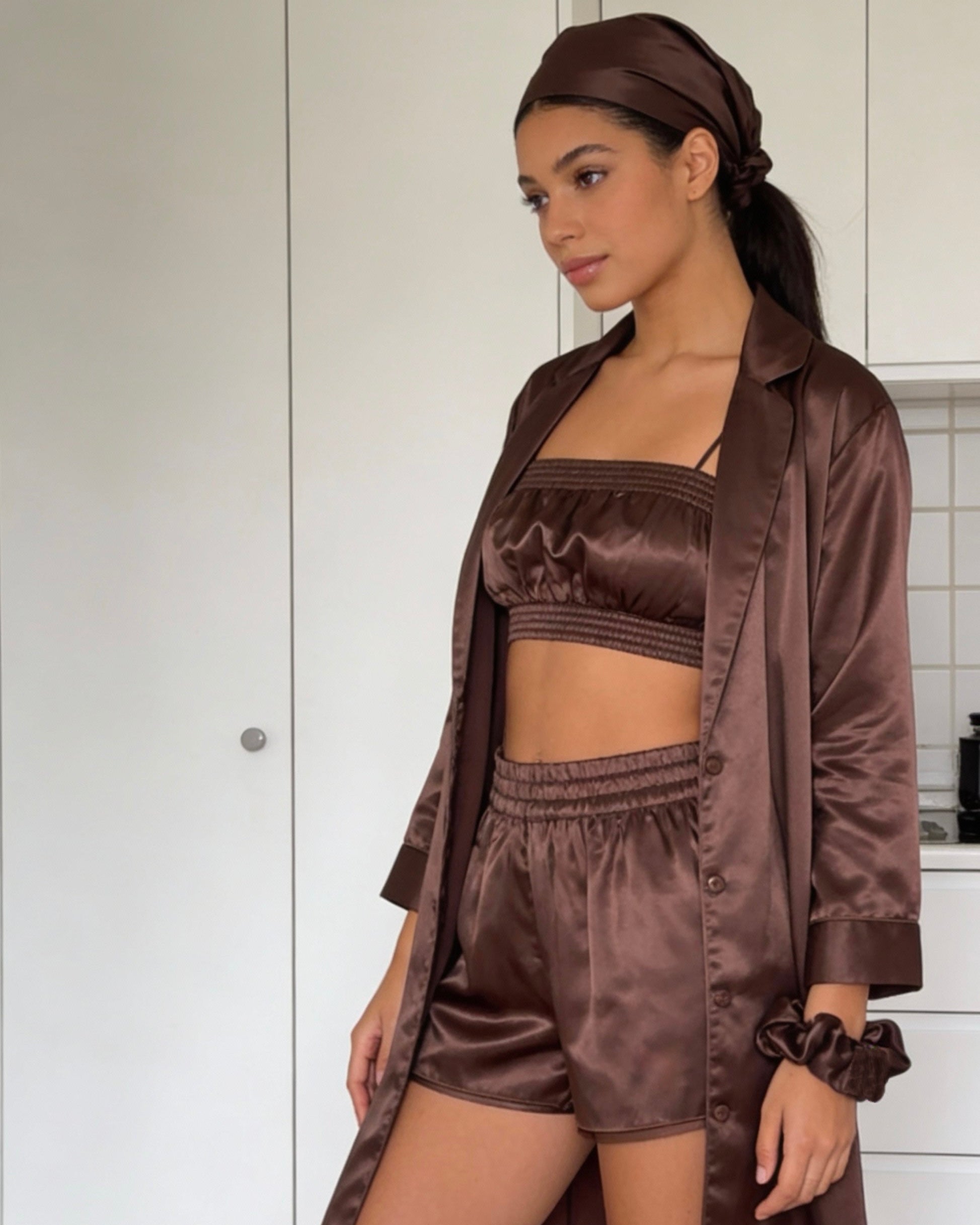 COCOA POWDER HAIR BONNET