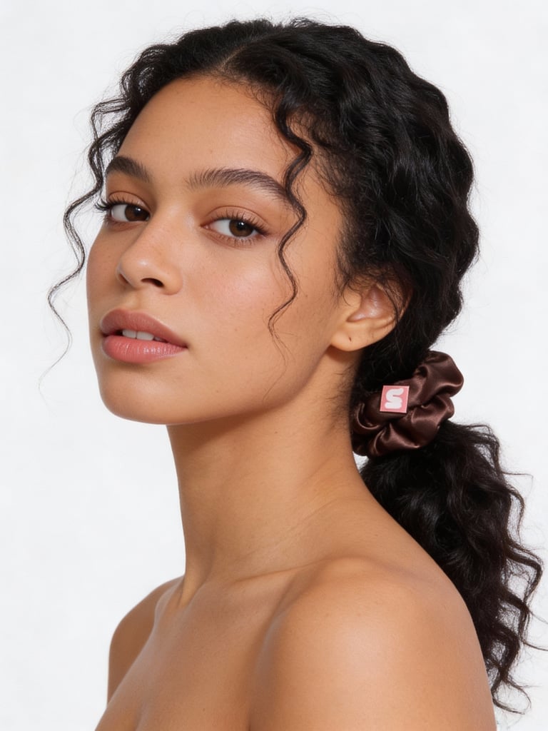 POWDER COCOA MIDI SCRUNCHIE