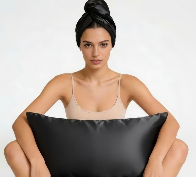 MIDNIGHT BLACK TURBAN TOWEL