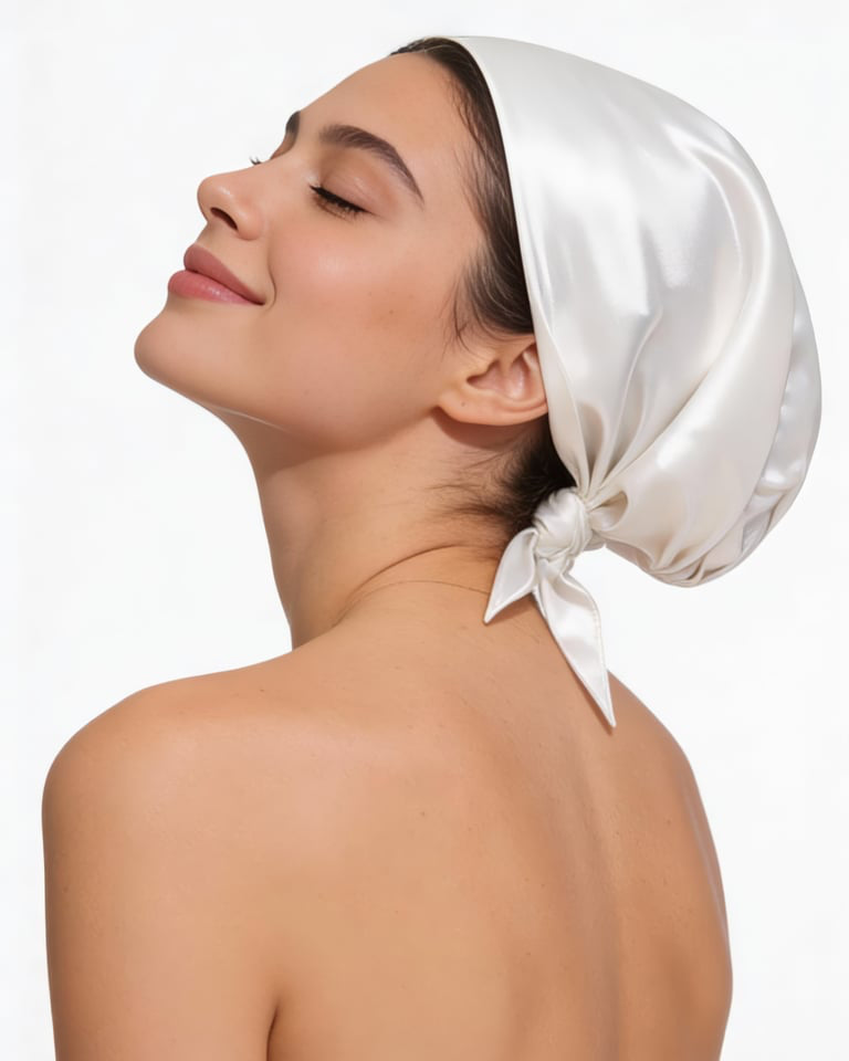 POWDER WHITE HAIR BONNET