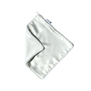 Silk and Bamboo Face Towel - Powder White