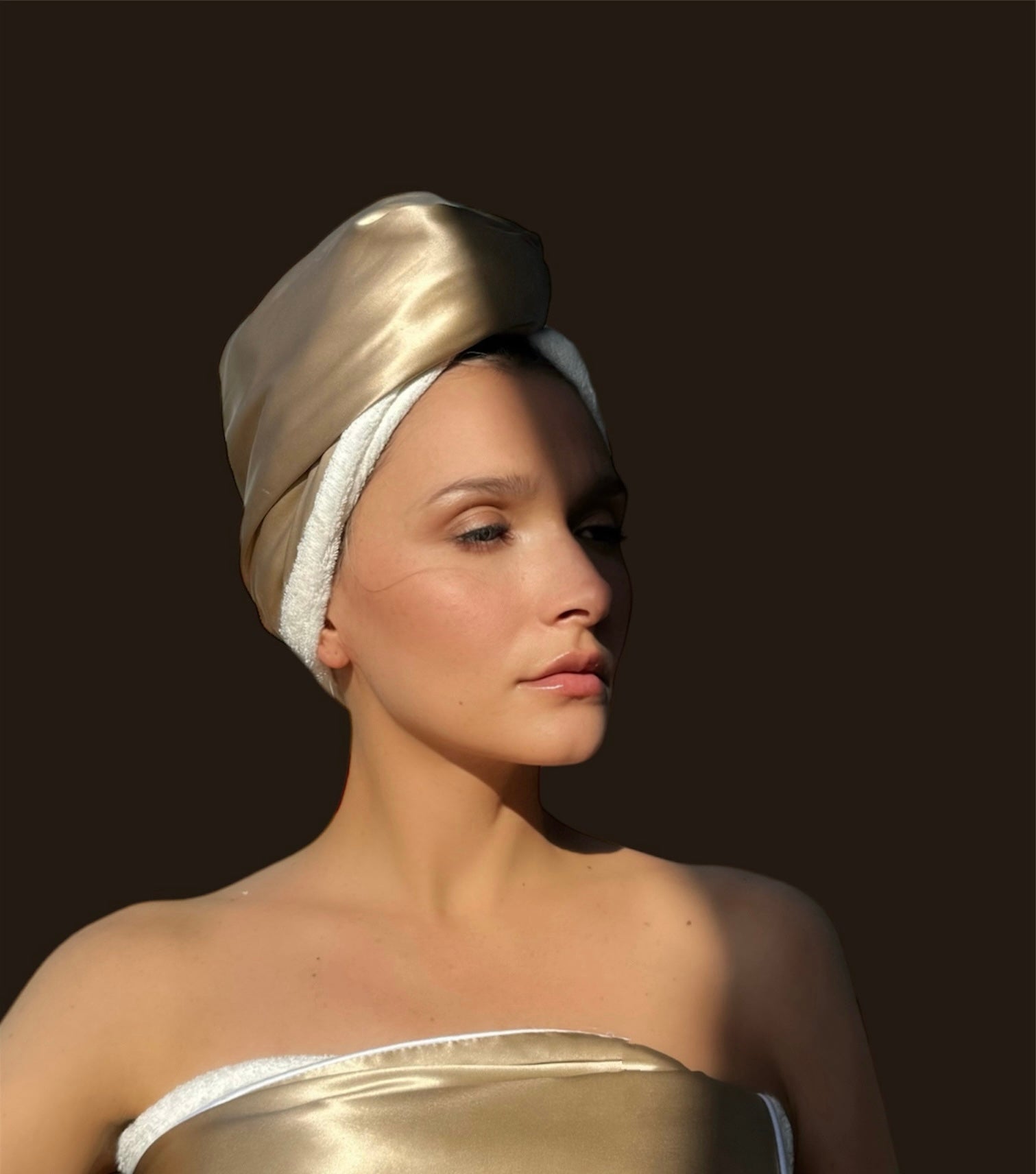 Silk Turban Towel - Champagne