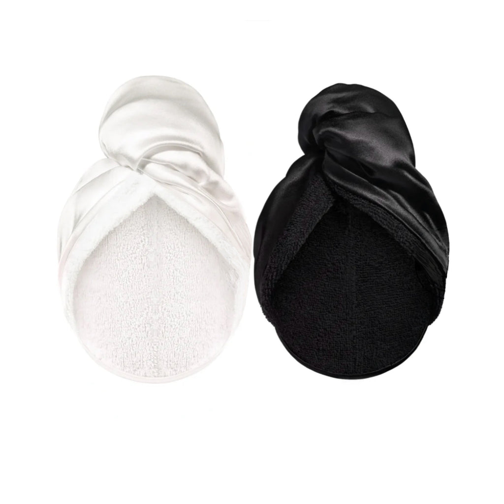 WHITE TURBAN TOWEL AND COMPLIMENTARY BLACK