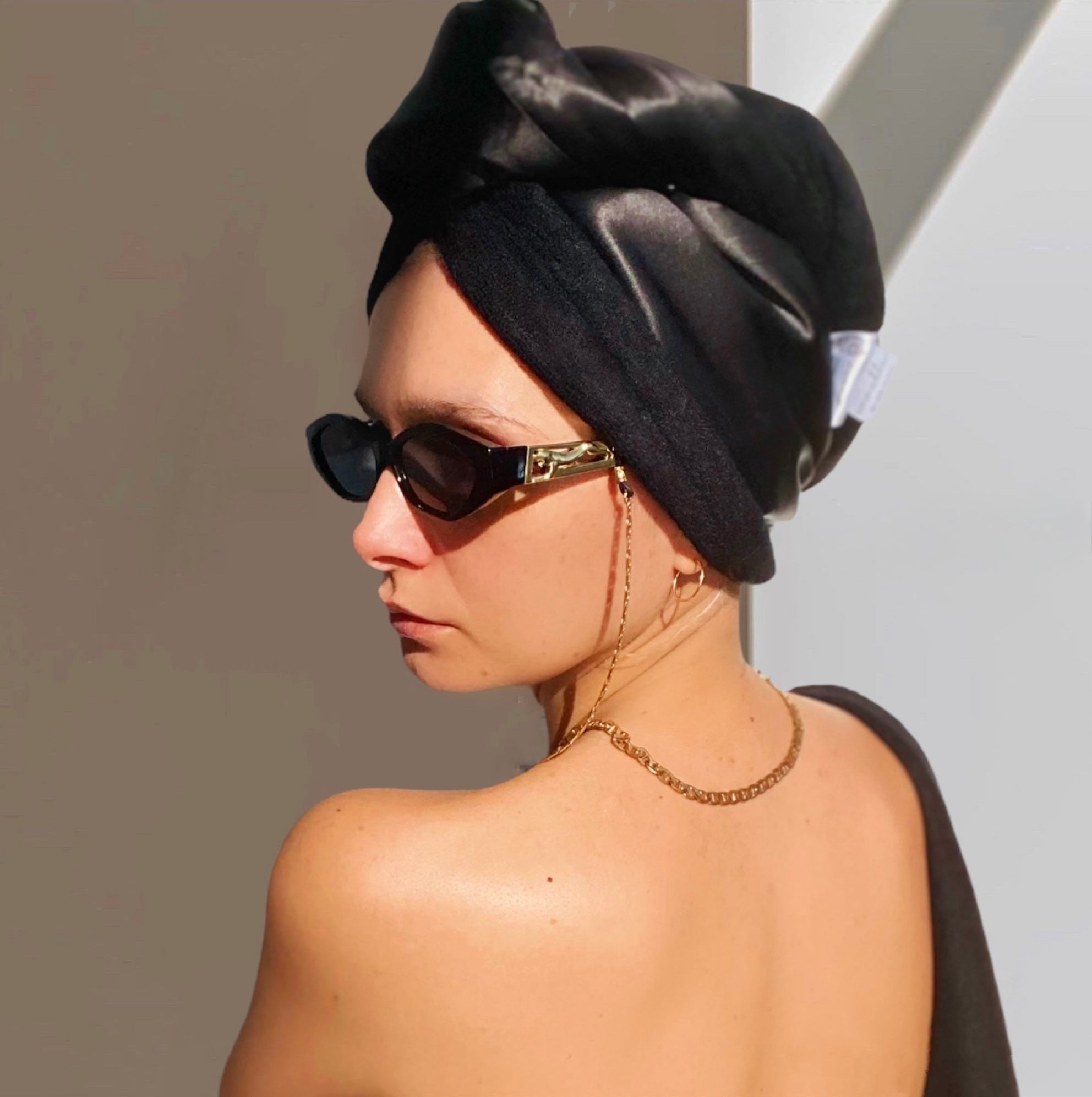 MIDNIGHT BLACK TURBAN TOWEL
