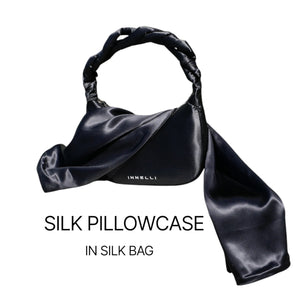 Midnight Black - Silk Pillowcase with hidden zipper