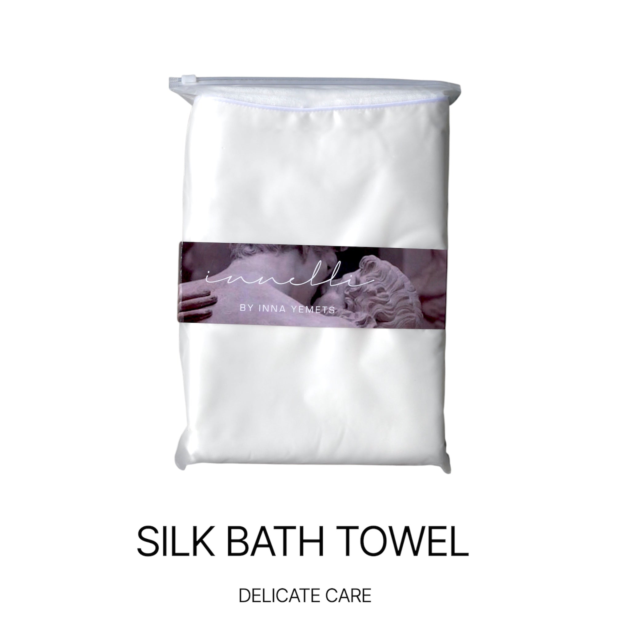 Silk and Bamboo Plush Bath Towel - Powder White