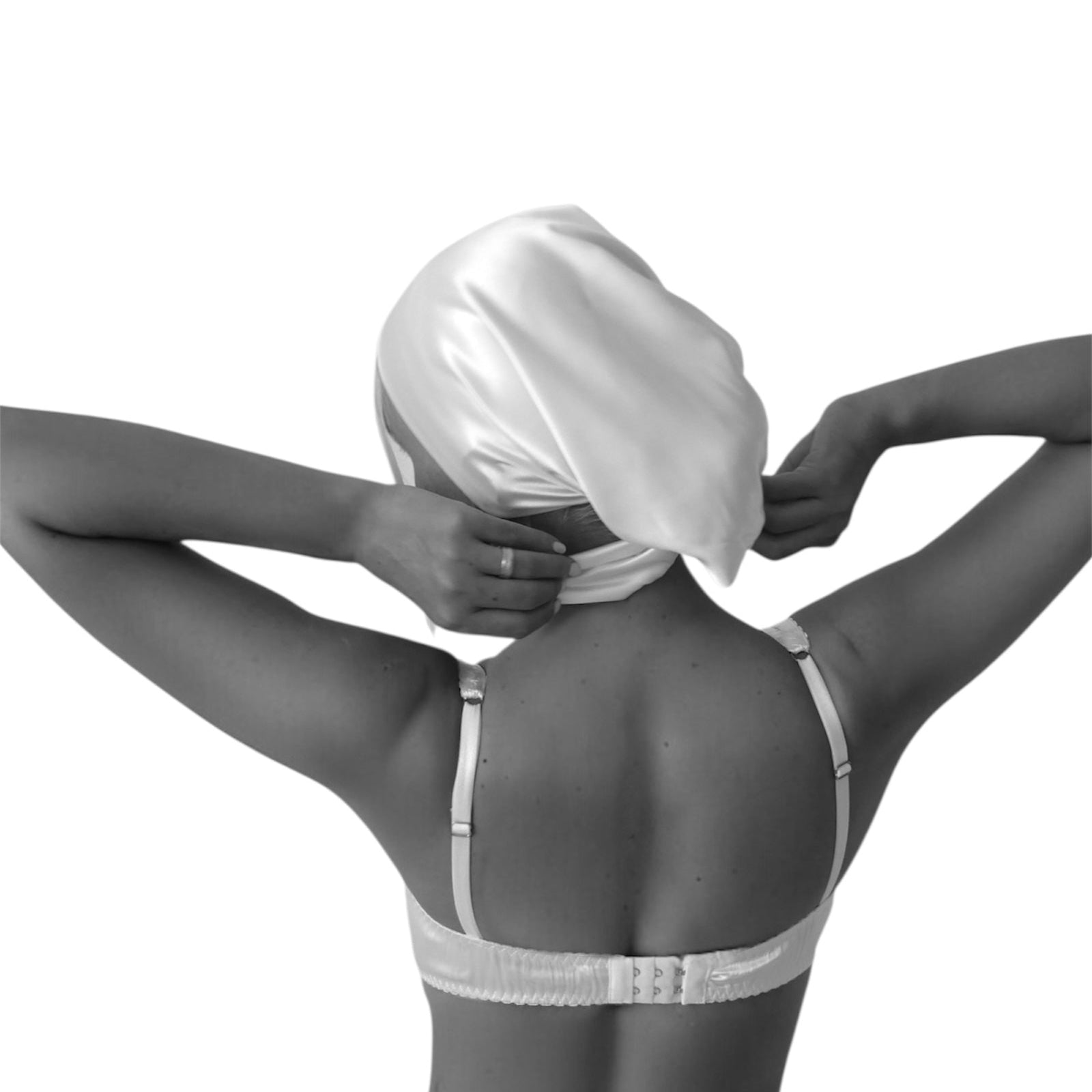POWDER WHITE HAIR BONNET