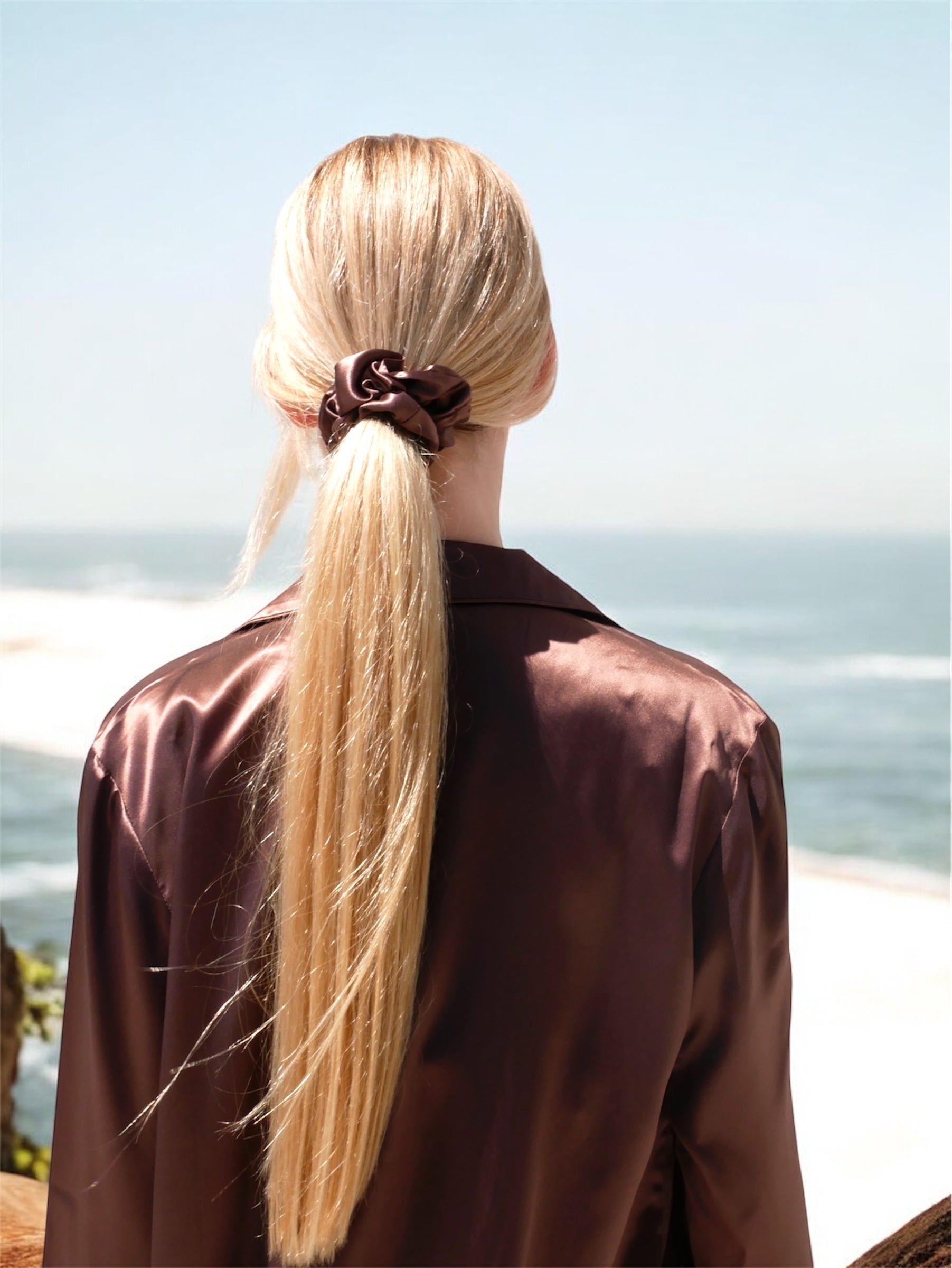 POWDER COCOA MIDI SCRUNCHIE