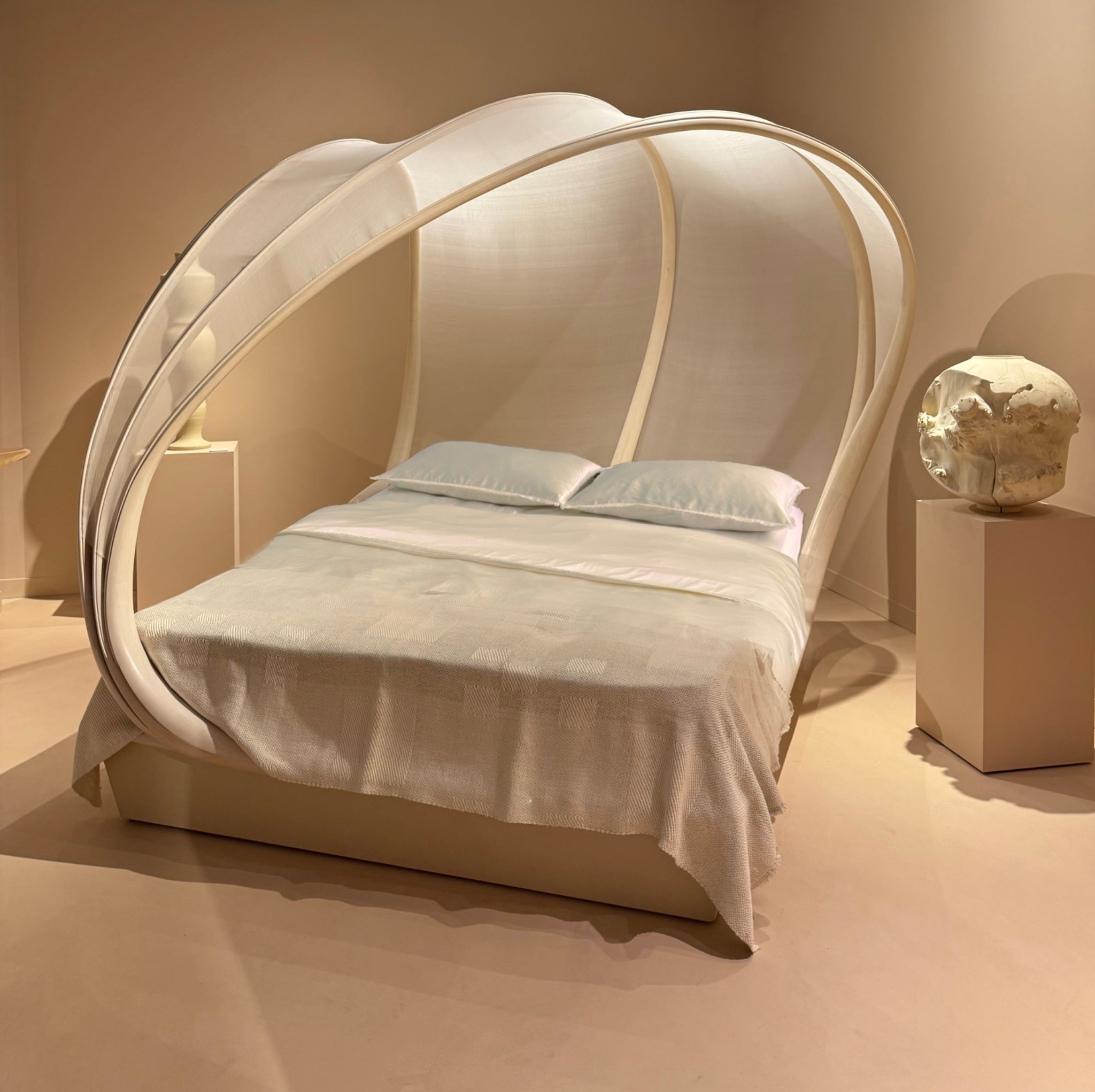Powder White Silk Duvet Cover Set - 4 pcs