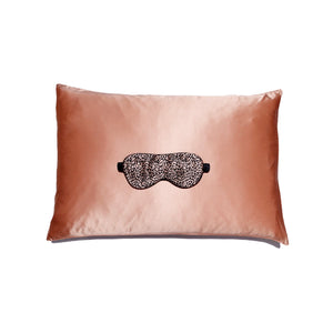 Rose Leopard Silk Pillowcase with hidden zipper