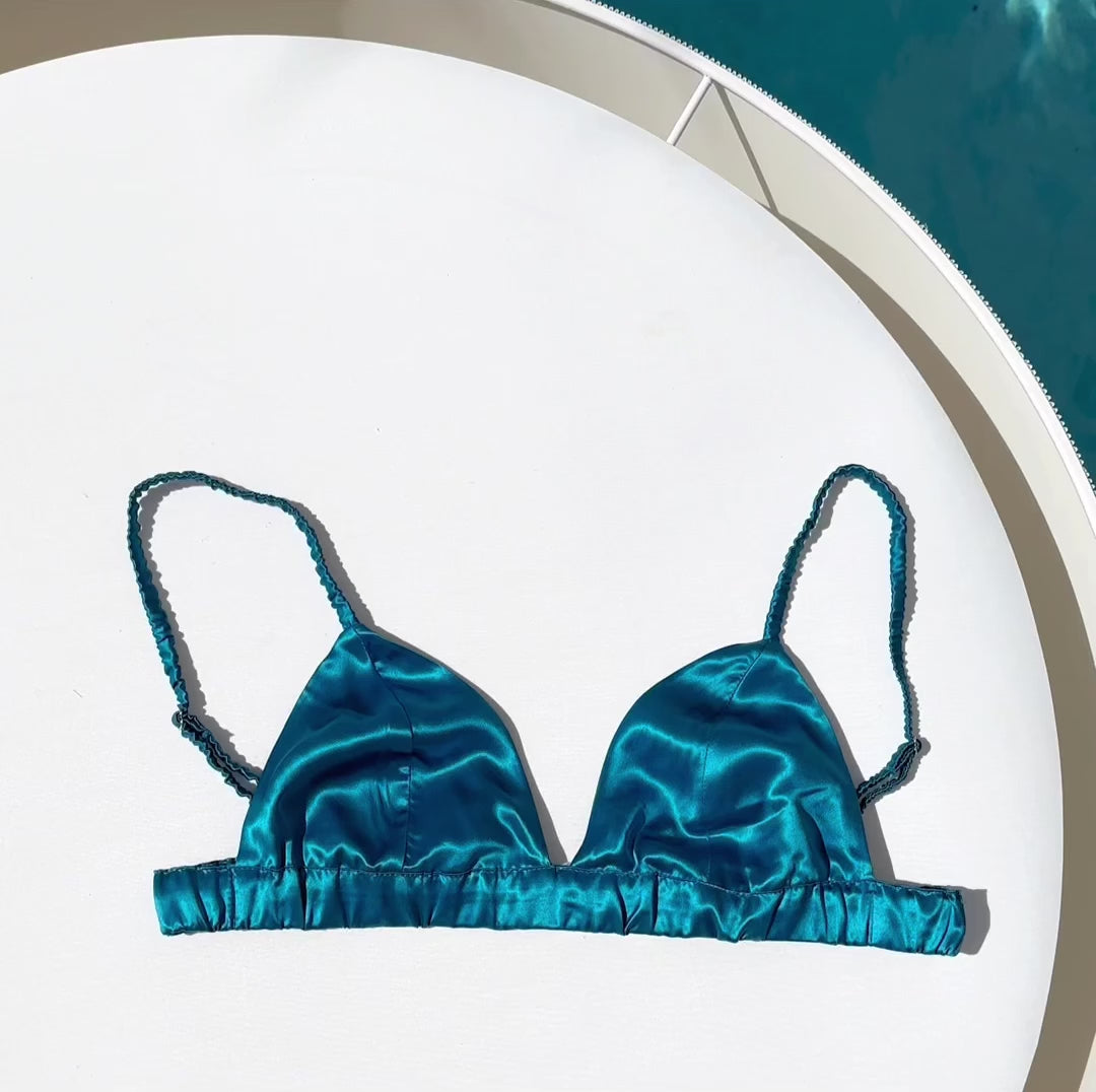 Peacocks Blue Triangle Bra