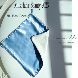 Silk and Bamboo Face Towel - Sky Blue