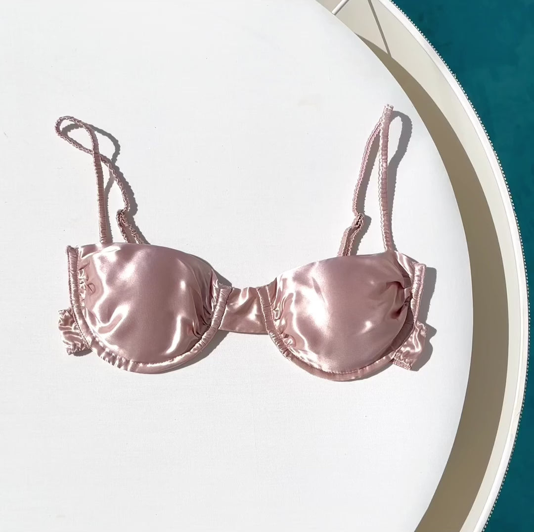 Dirty Pink Silk Bra