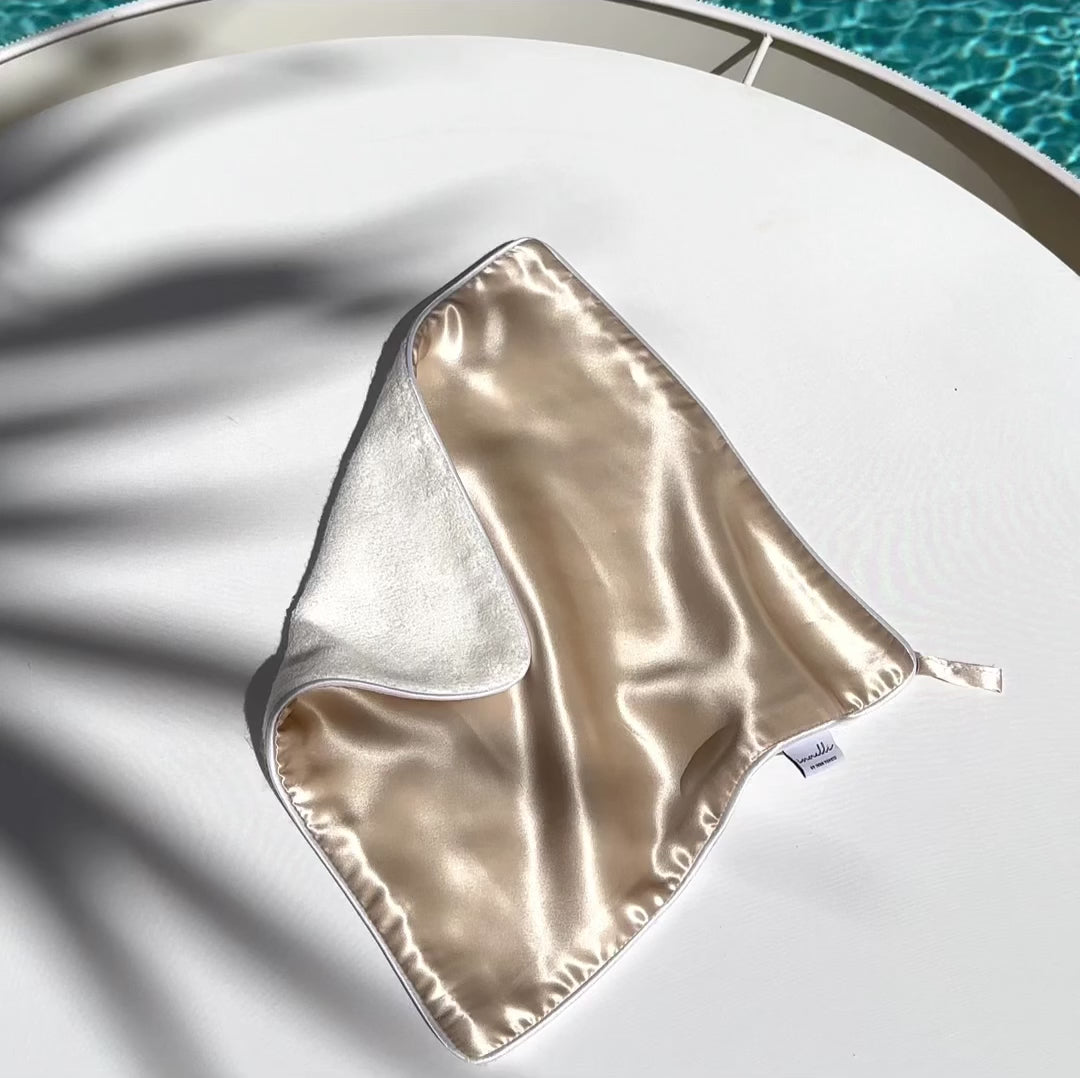 Silk and Bamboo Face Towel - Champagne