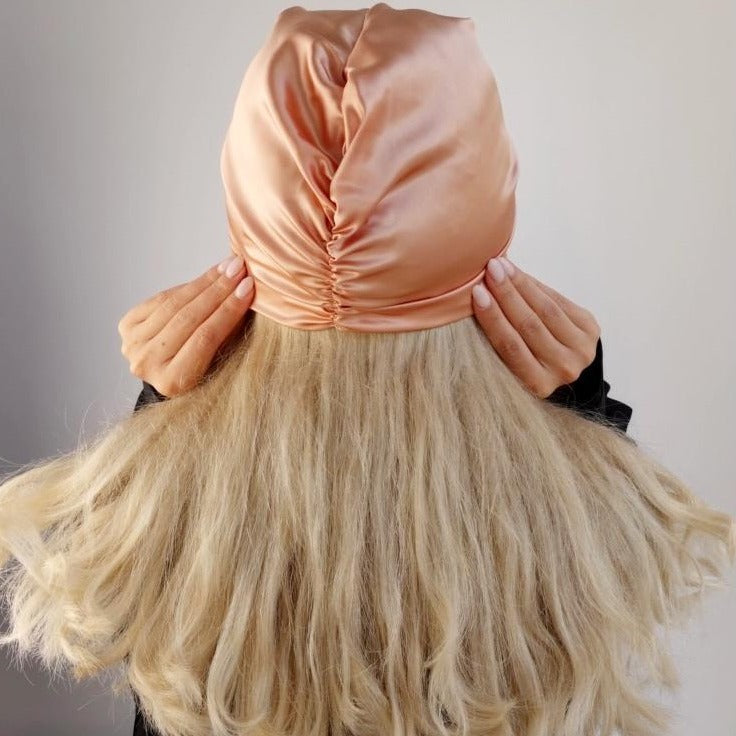 Rose Gold Silk Turban