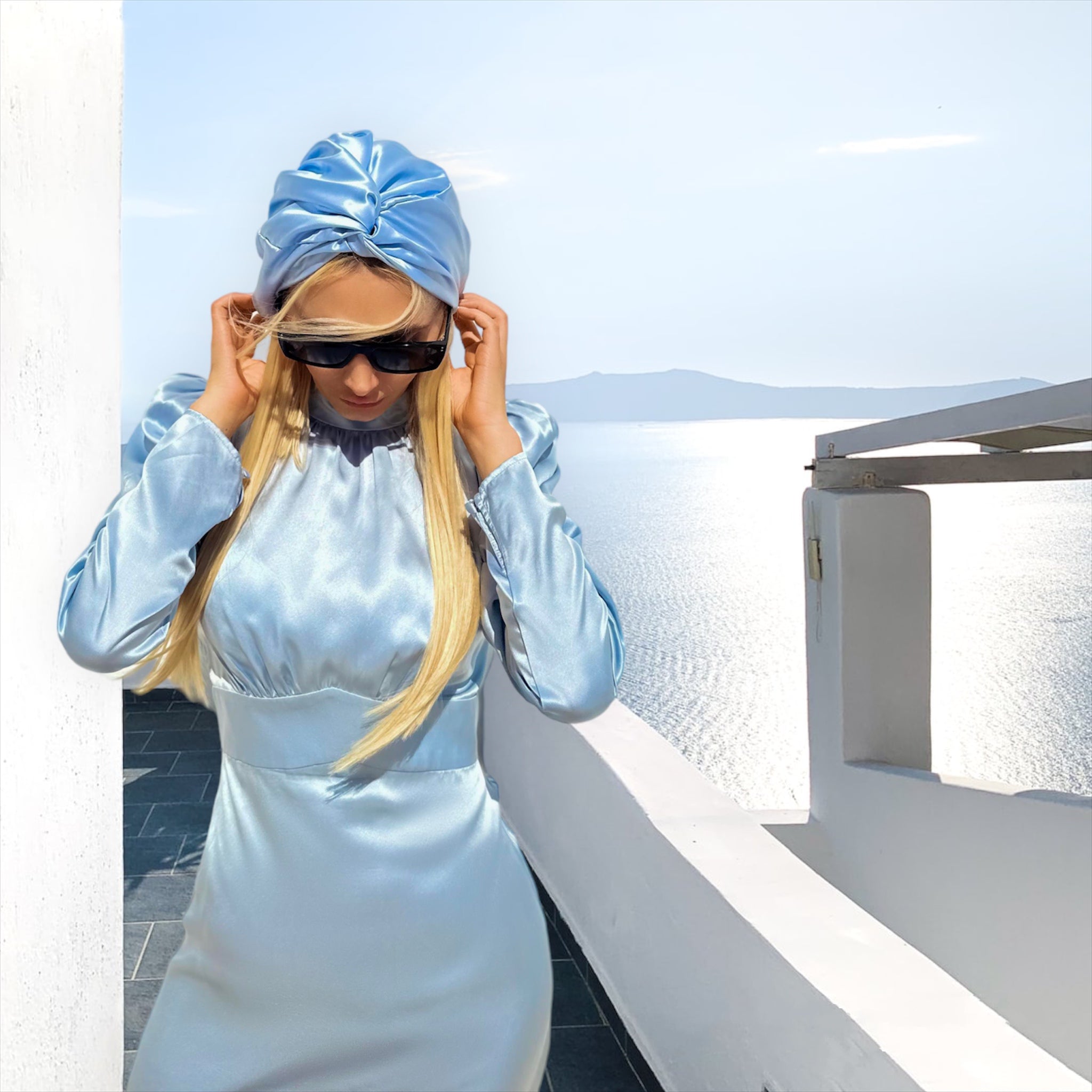 Sky Blue Sleep Turban