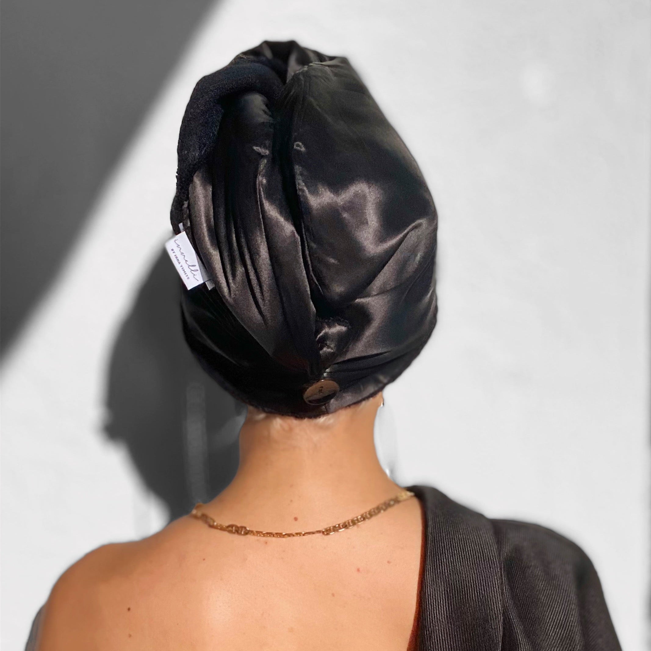 Silk Turban Towel - Midnight Black