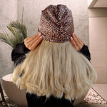 Load image into Gallery viewer, Rose Leopard - Silk Sleep Turban
