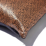 Load image into Gallery viewer, Gold Leopard Silk Pillowcase with hidden zipper
