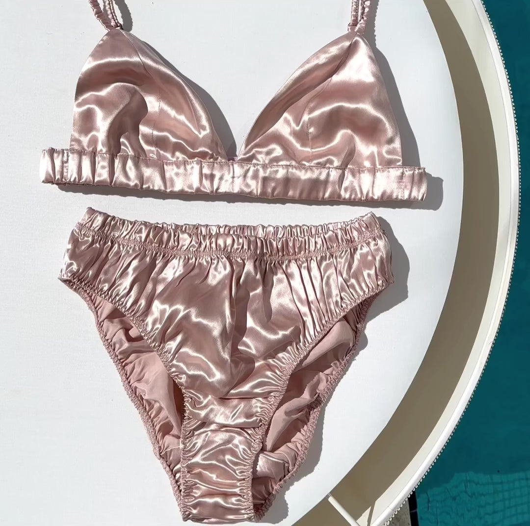 Silk Bra and Panty Set