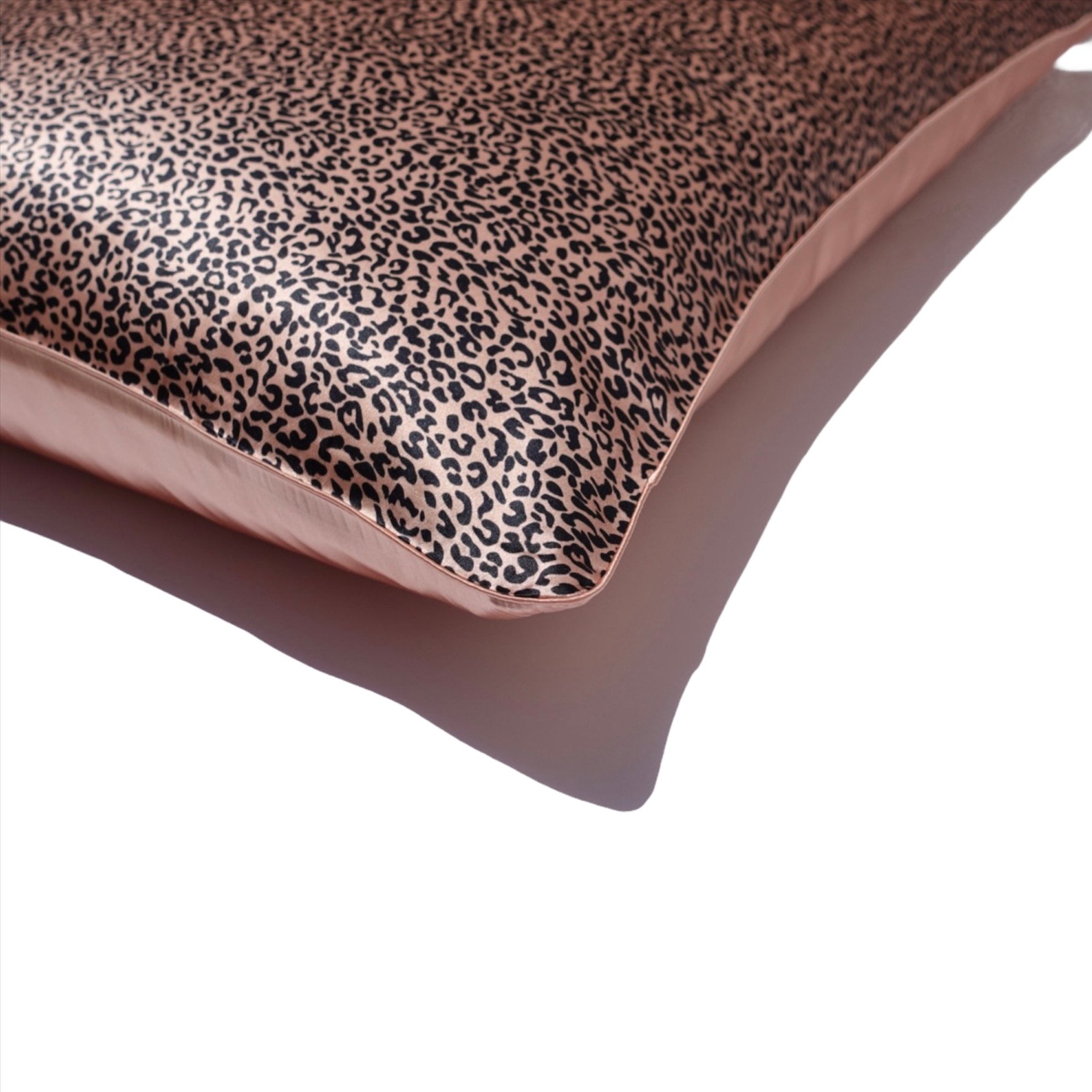 Rose Leopard Silk Pillowcase with hidden zipper