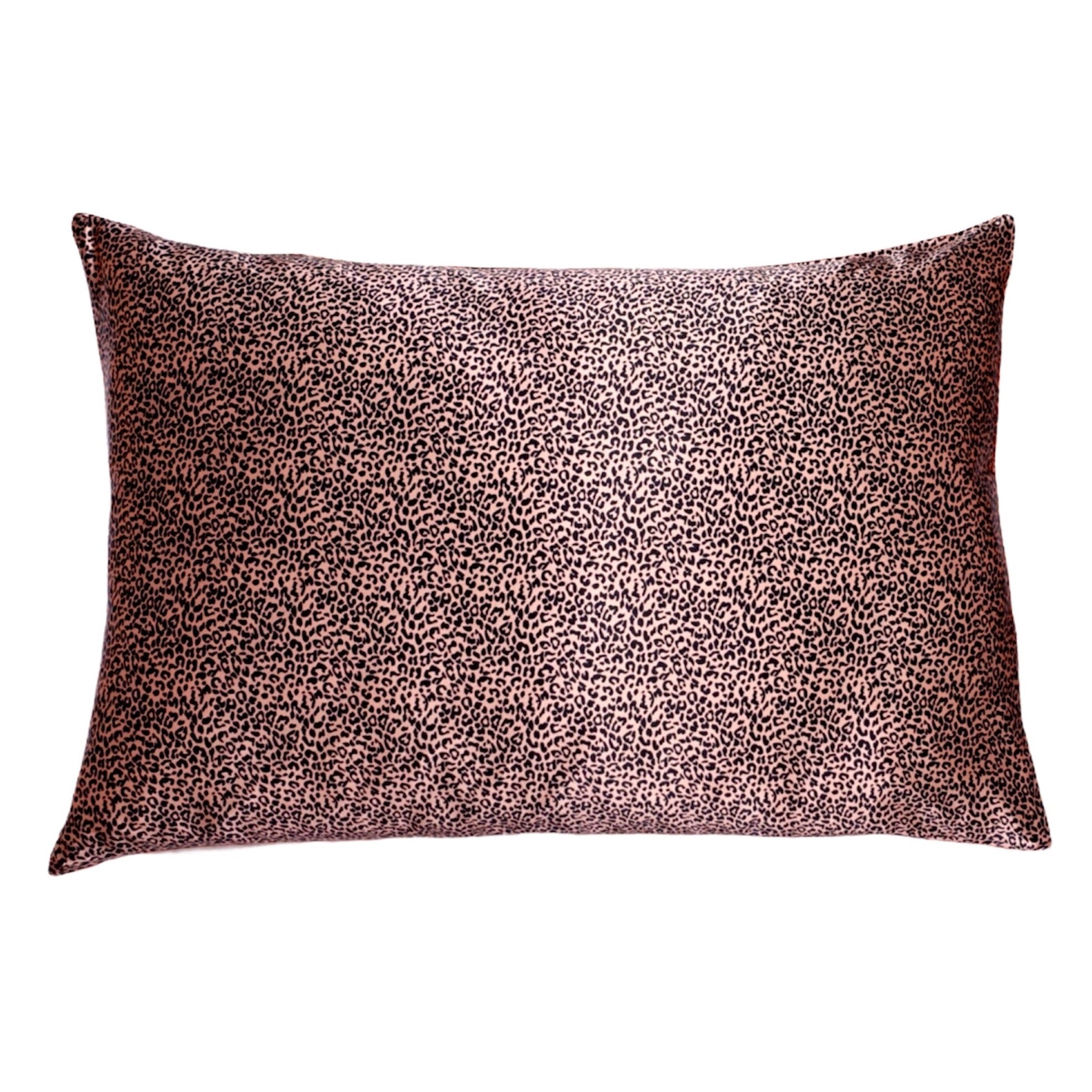 Rose Leopard Silk Pillowcase with hidden zipper