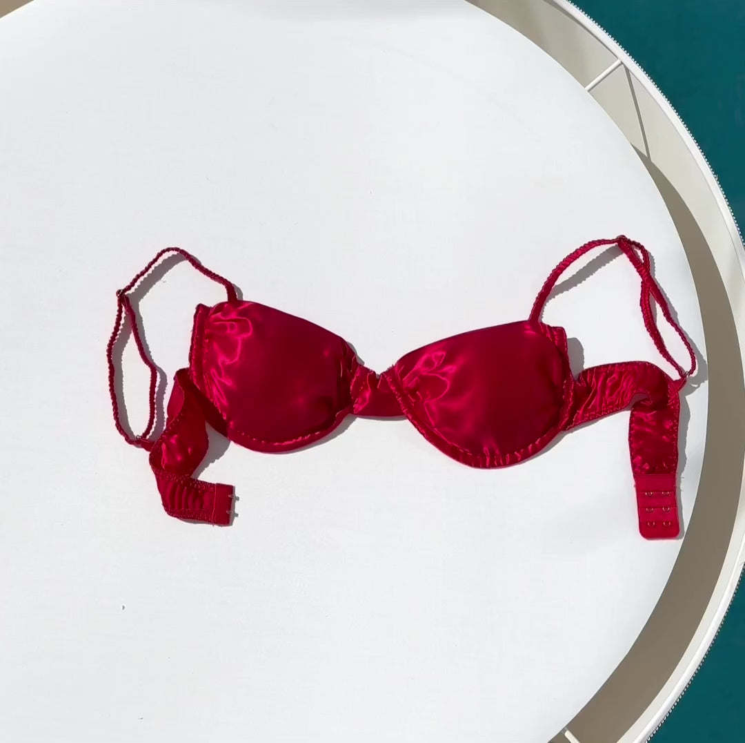 Dark Red Balconette Bra